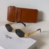 CLINE11 Lunettes de soleil CELINE Triomphe CL4S254 doré marron avec pochette bandoulière