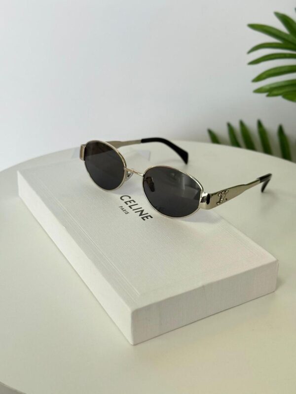 CLINE33 Lunettes de soleil CELINE Triomphe CL4S254 doré marron avec pochette bandoulière