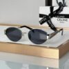 CLINE44 Lunettes de soleil CELINE Triomphe CL4S254 doré marron avec pochette bandoulière