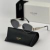 CLINE55 Lunettes de soleil CELINE Triomphe CL4S254 doré marron avec pochette bandoulière