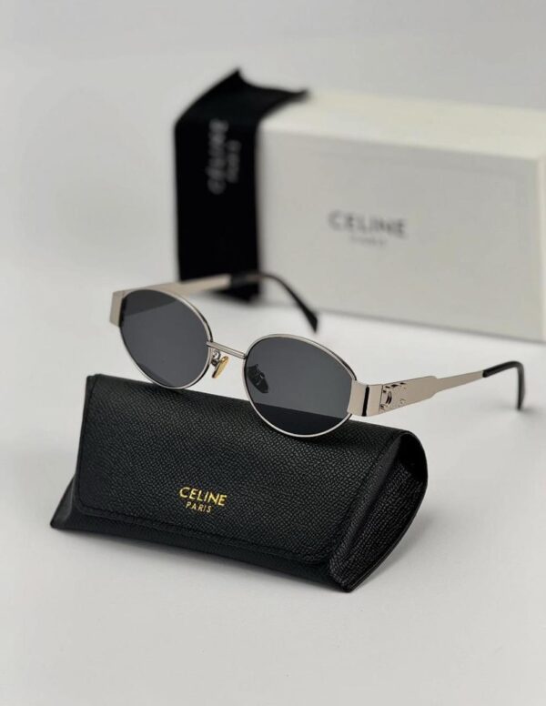 CLINE55 Lunettes de soleil CELINE Triomphe CL4S254 doré marron avec pochette bandoulière