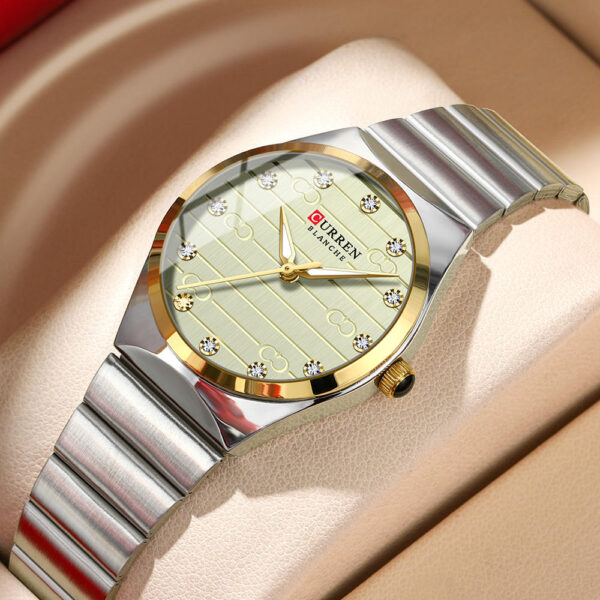 CURREN 9110 Montre Femme Élégante – Acier Inoxydable Quartz Classique Business Luxe