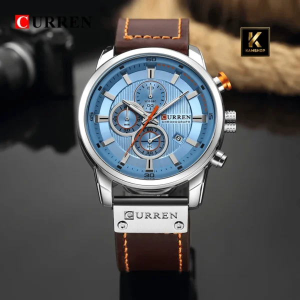 Montre homme CURREN – Quartz avec date, style luxe et sport, chronographe élégant pour homme moderne.