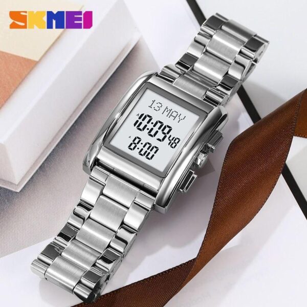SKMEI 2228 Montre Digitale Sport Homme – Acier Inoxydable Étanche avec Chronomètre & Alarme