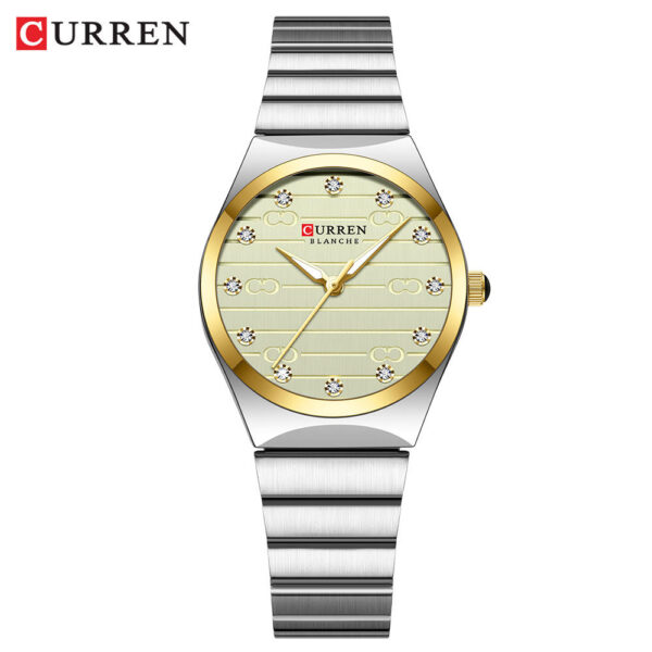 CURREN 9110 Montre Femme Élégante – Acier Inoxydable Quartz Classique Business Luxe