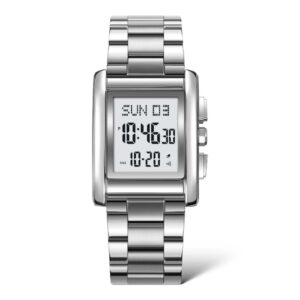 SKMEI 2228 Montre Digitale Sport Homme – Acier Inoxydable Étanche avec Chronomètre & Alarme