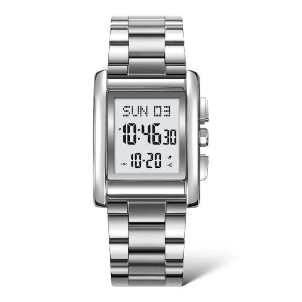 SKMEI 2228 Montre Digitale Sport Homme – Acier Inoxydable Étanche avec Chronomètre & Alarme