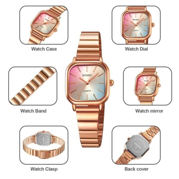 Montre Femme SKMEI 2190 – Quartz, Design Carré Élégant & Étanche
