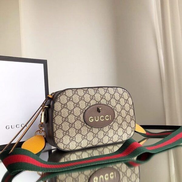 GUCCI1 Gucci Neo Vintage GG Supreme Zip Messenger Bag Web Strap - Sac Luxe Homme Maroc | HadarPrestige