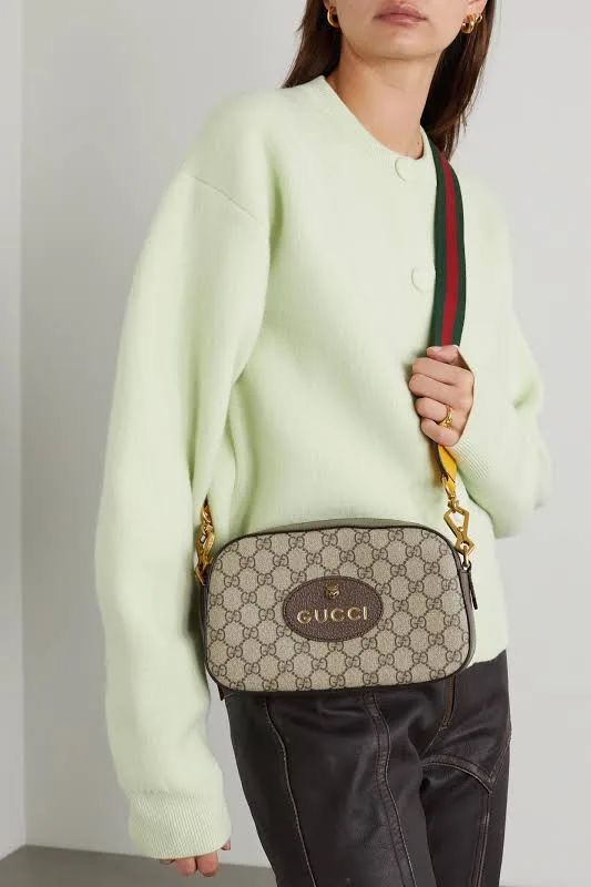 GUCCI2 Gucci Neo Vintage GG Supreme Zip Messenger Bag Web Strap - Sac Luxe Homme Maroc | HadarPrestige