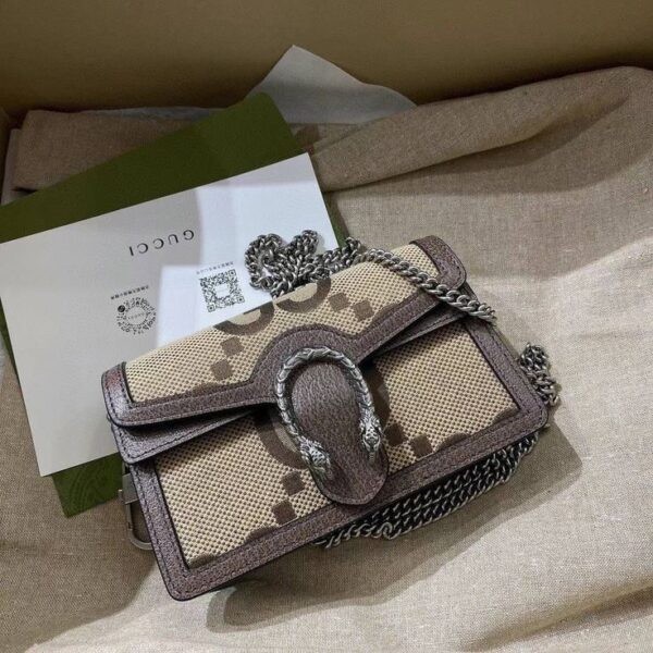 GUI7 Gucci Dionysus Super Mini Jumbo GG Camel/Ebony | Sac Luxe Femme Maroc - HadarPrestige